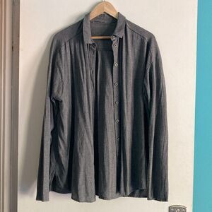 Transit Par Such 3 Womens Gray Size M Long Sleeve Button Front Wool Blend Shirt